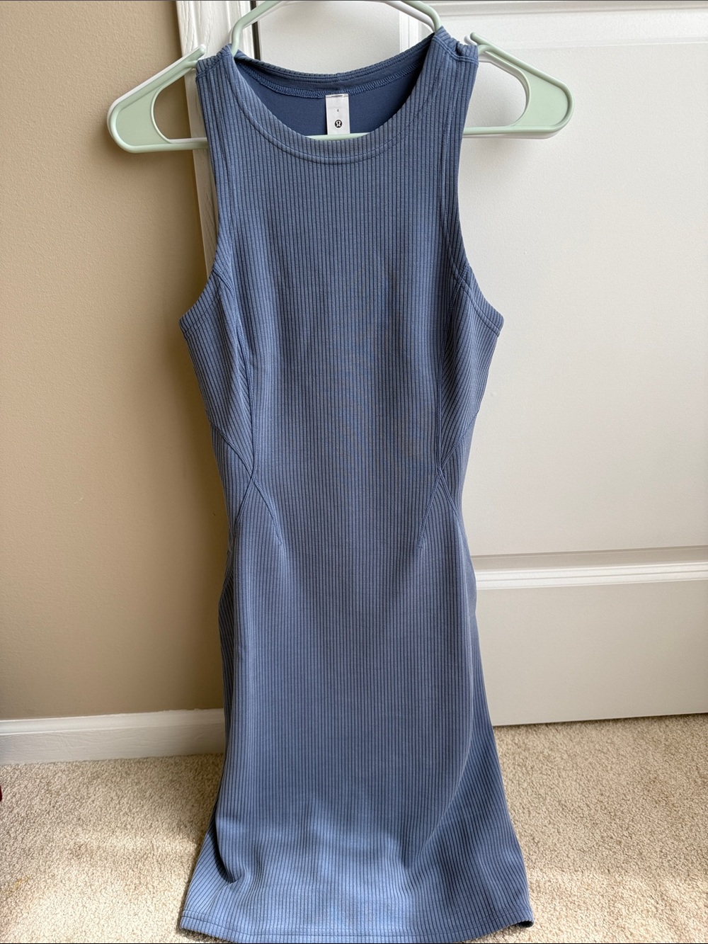 NWOT lululemon athletica softstreme Ribbed Tank Midi Dress - Dusty Blue